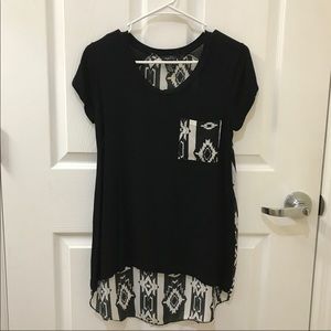 Black and White Aztec Top